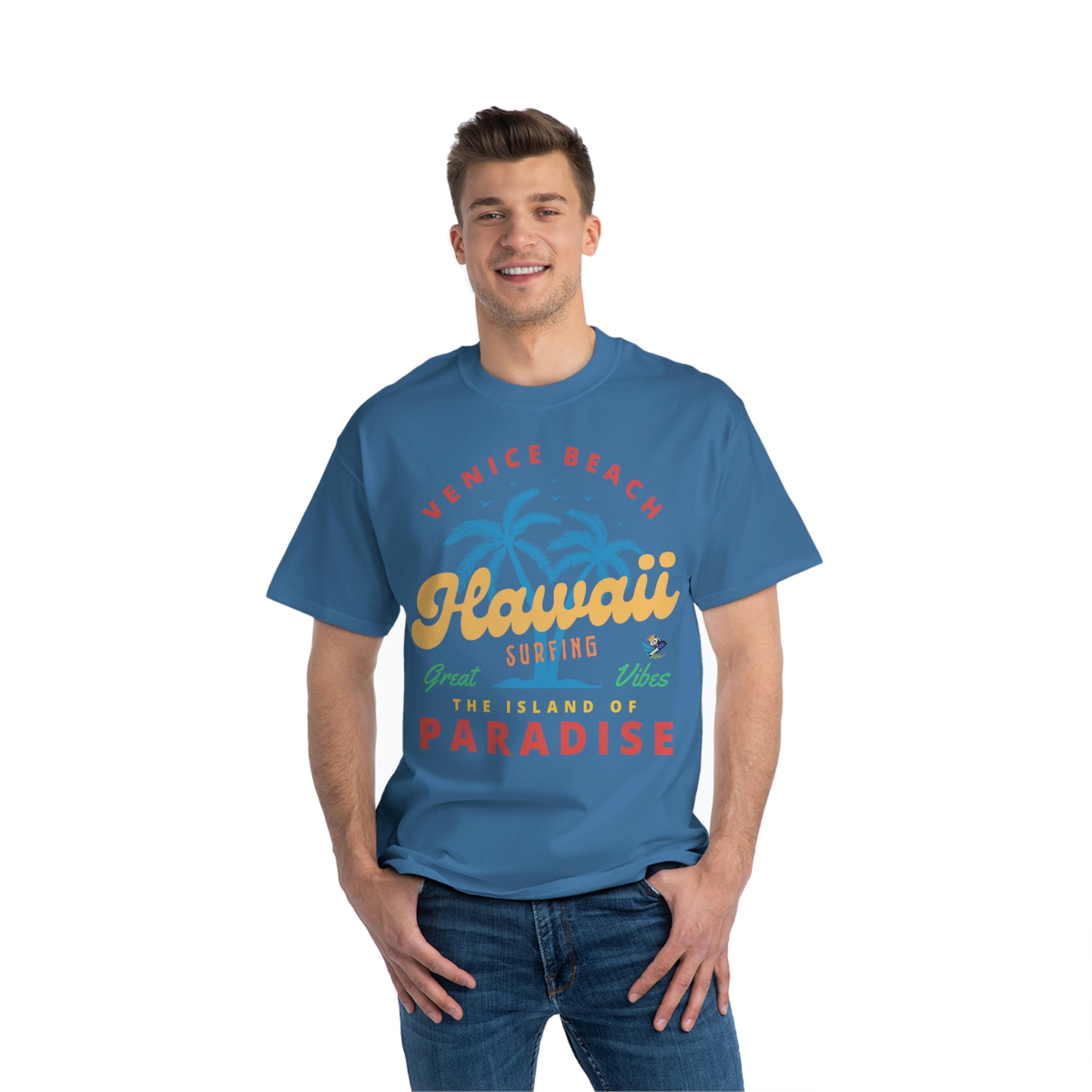 Waikiki Hawaii Surfing Heavyweight Tee