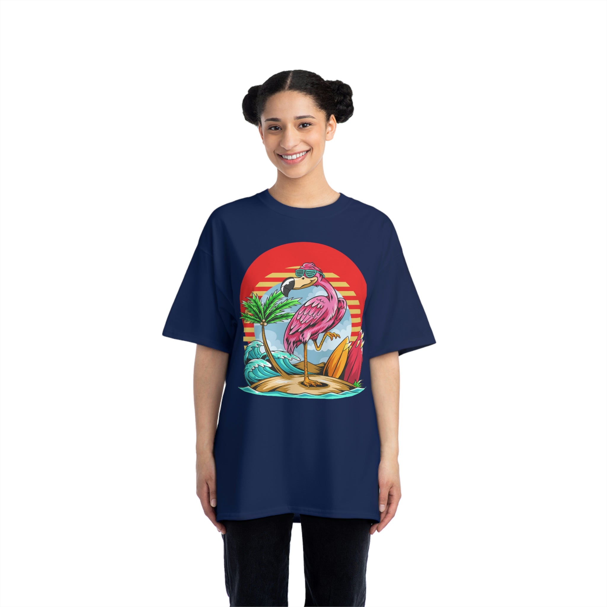 La Vida Flamingo Surfing Heavyweight Tee