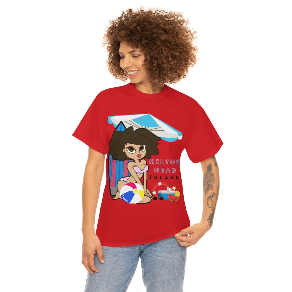 hilton head island surfer girl heavyweight tee