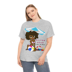 hilton head island surfer girl heavyweight tee