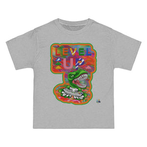 Level Up Dino Gamer Heavyweight Unisex Gaming Tee