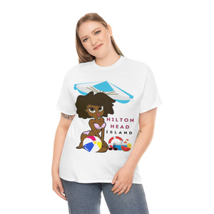 hilton head island surfer girl heavyweight tee