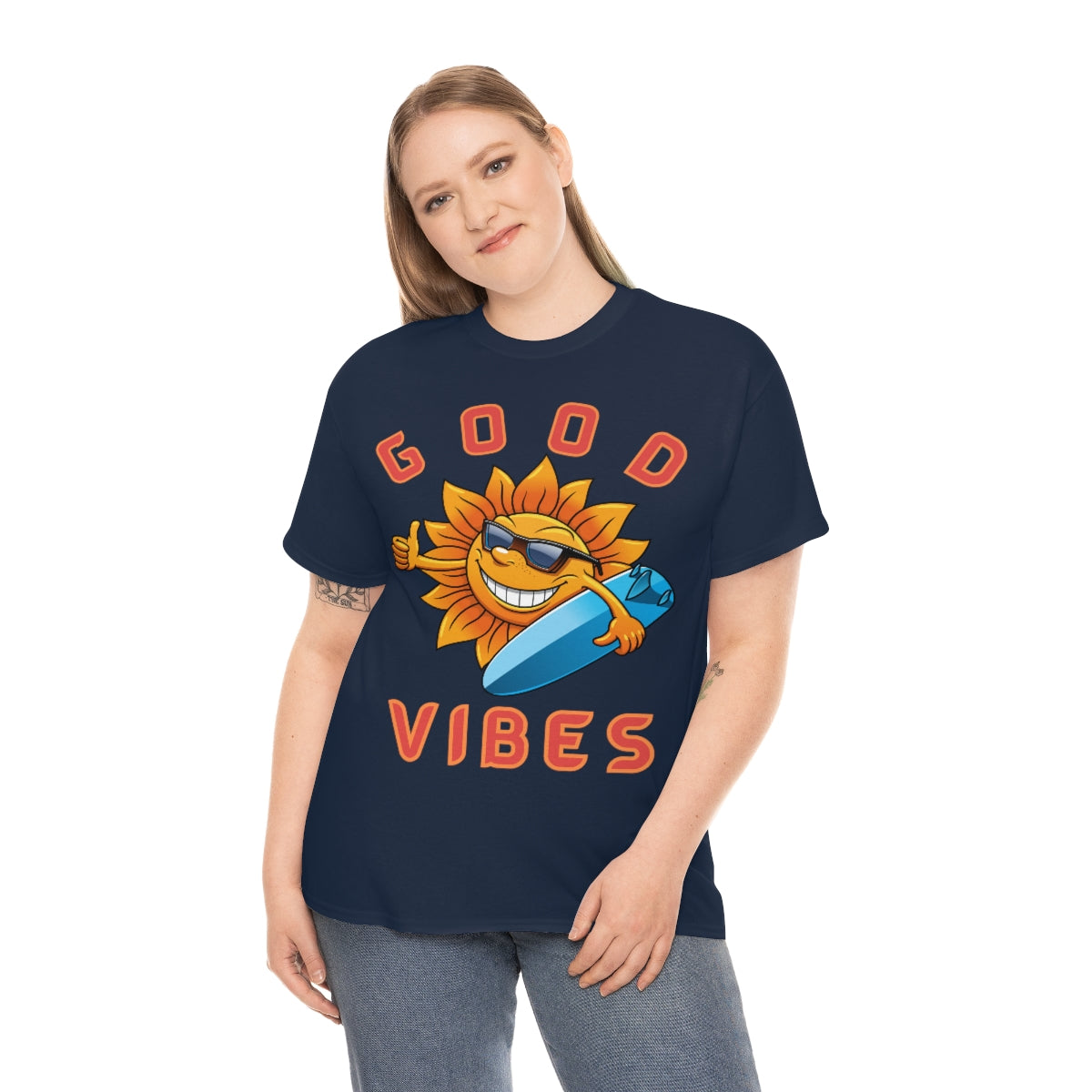 good vibes sunshine surfer heavyweight tee