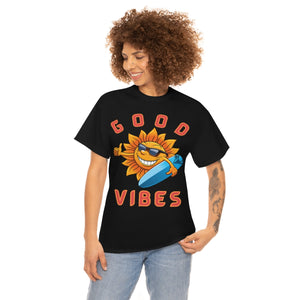 good vibes sunshine surfer heavyweight tee