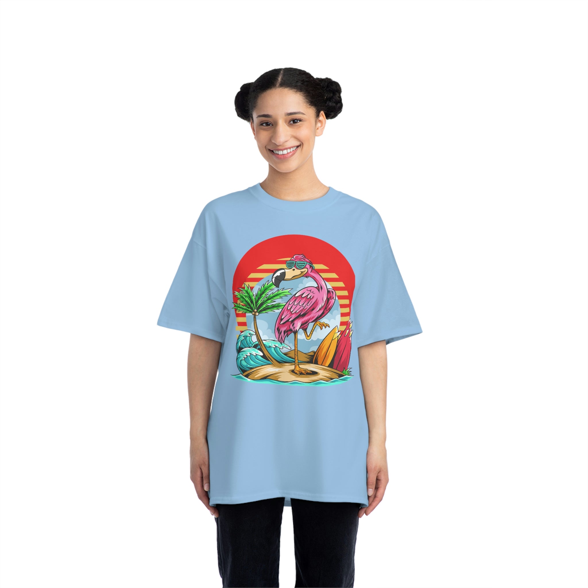 La Vida Flamingo Surfing Heavyweight Tee