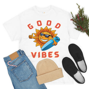 good vibes sunshine surfer heavyweight tee