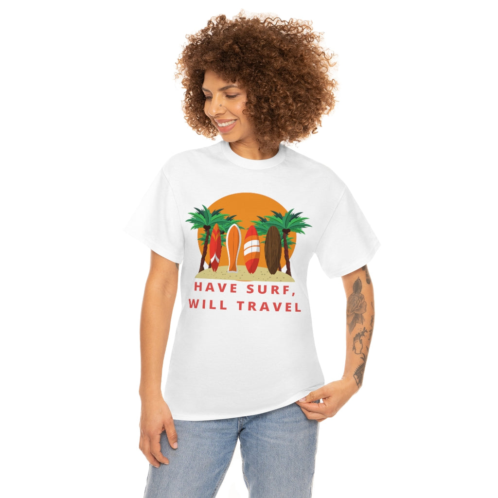 have surf will travel heavyweight tee