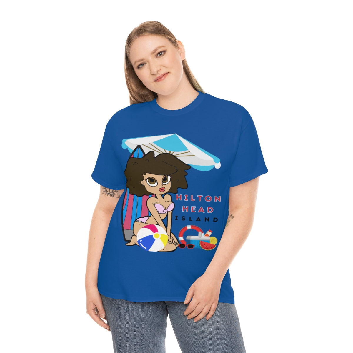 hilton head island surfer girl heavyweight tee