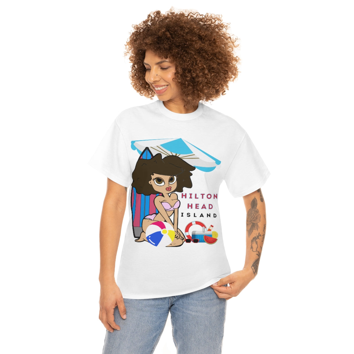 hilton head island surfer girl heavyweight tee