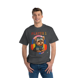 Player 1 Yorkie Heavyweight Unisex Gaming Tee