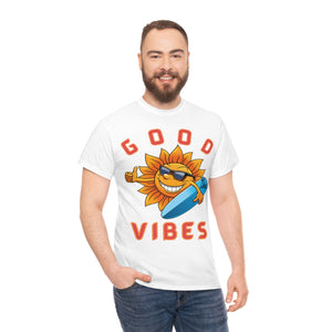 good vibes sunshine surfer heavyweight tee