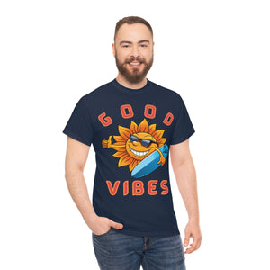 good vibes sunshine surfer heavyweight tee