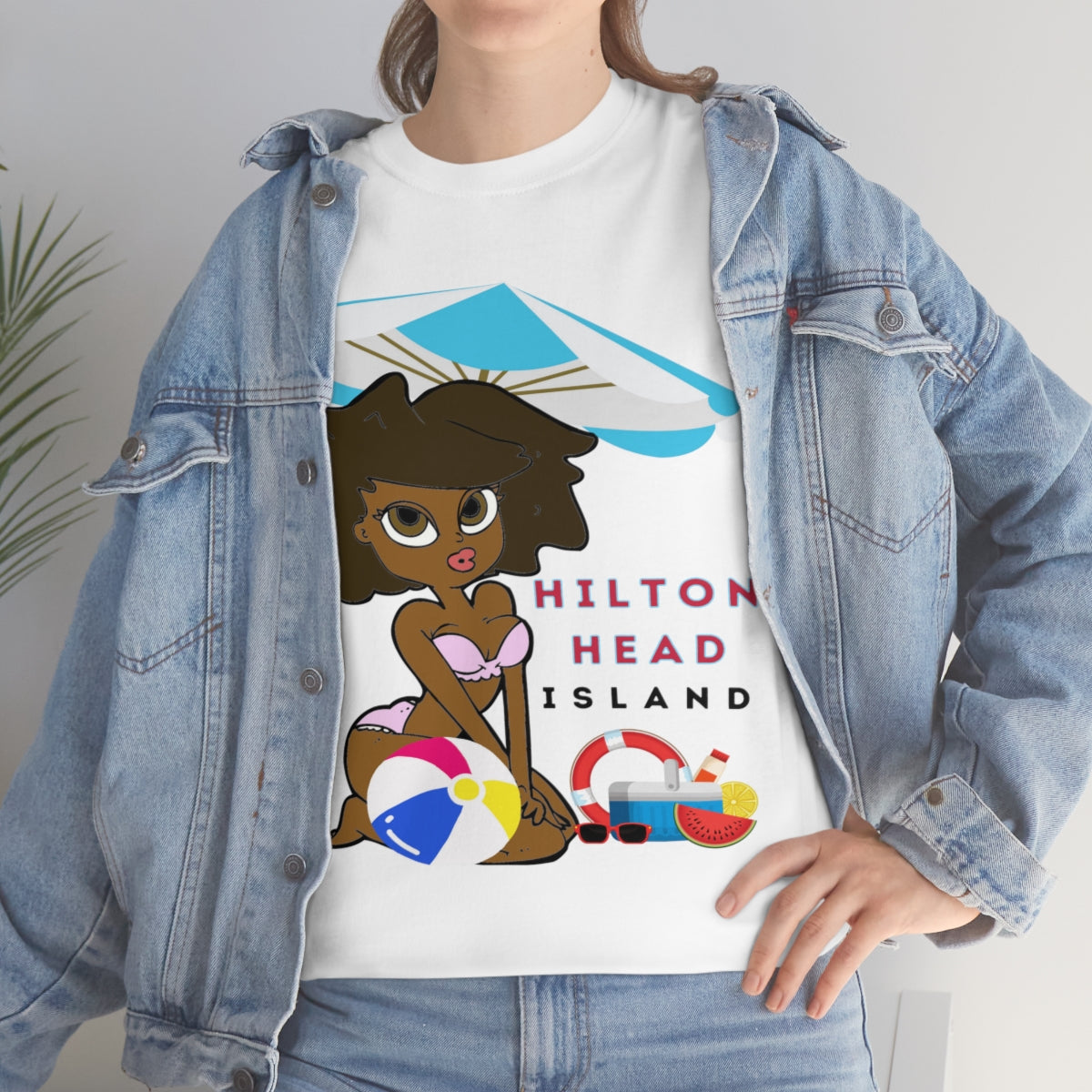 hilton head island surfer girl heavyweight tee