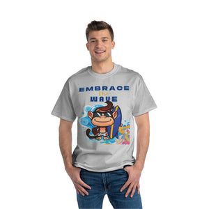 Embrace the Wave Monkey Surfer Heavyweight Tee