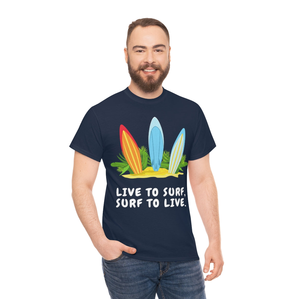 living the dream dinosaur surfer heavyweight tee