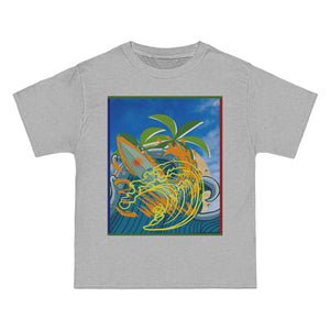 Surfing Interpretive Art Design Skyline Edition Heavyweight Tee