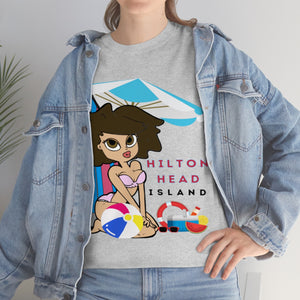 hilton head island surfer girl heavyweight tee