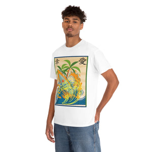 surfing interpretive art design kanji edition heavyweight tee