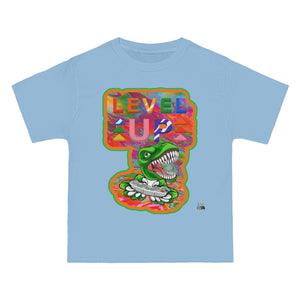 Level Up Dino Gamer Heavyweight Unisex Gaming Tee