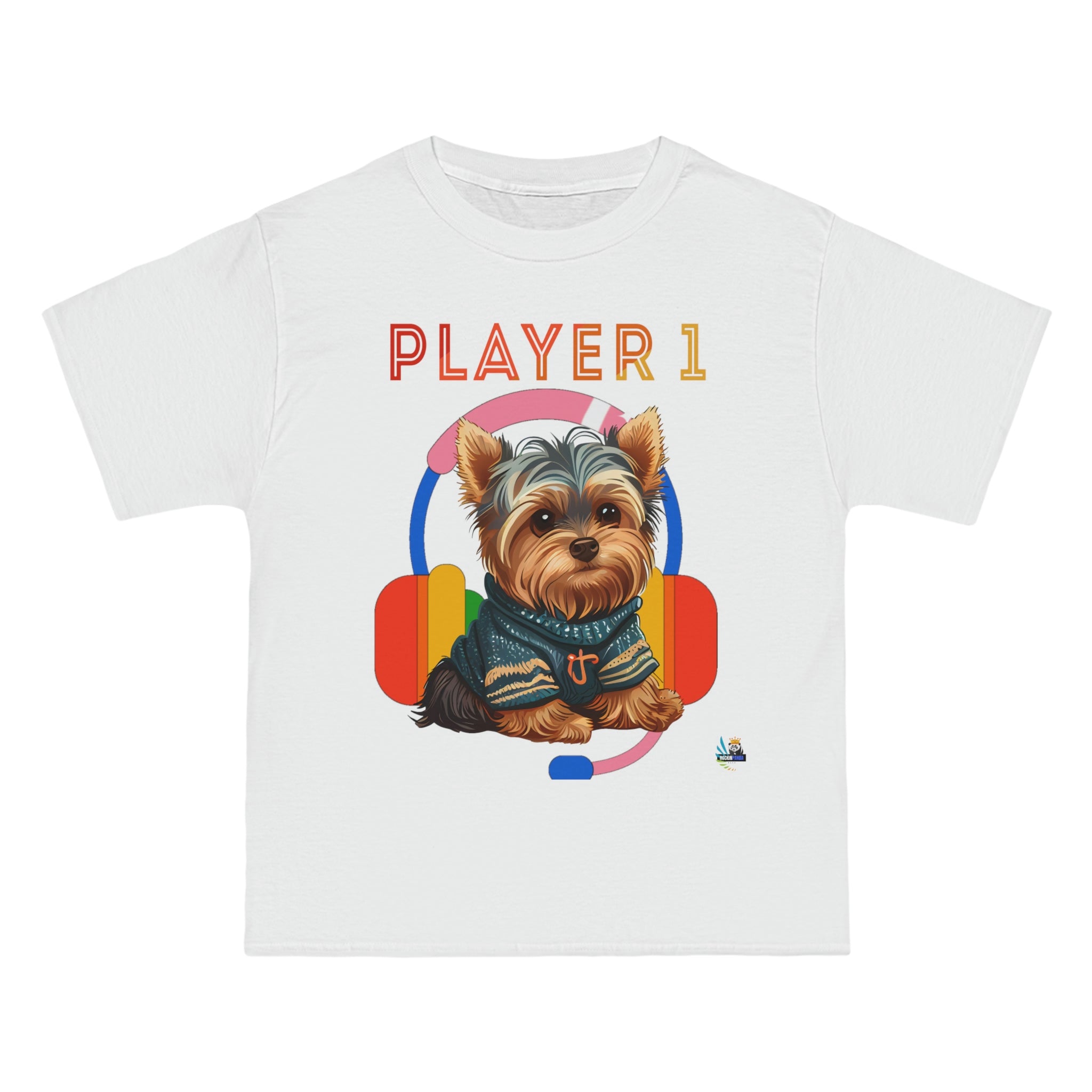 Player 1 Yorkie Heavyweight Unisex Gaming Tee