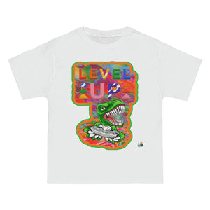 Level Up Dino Gamer Heavyweight Unisex Gaming Tee