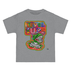 Level Up Dino Gamer Heavyweight Unisex Gaming Tee