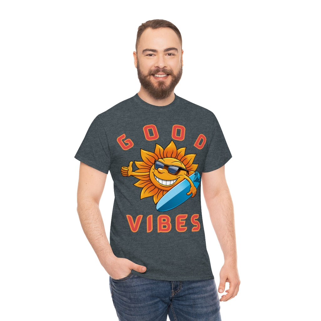 good vibes sunshine surfer heavyweight tee