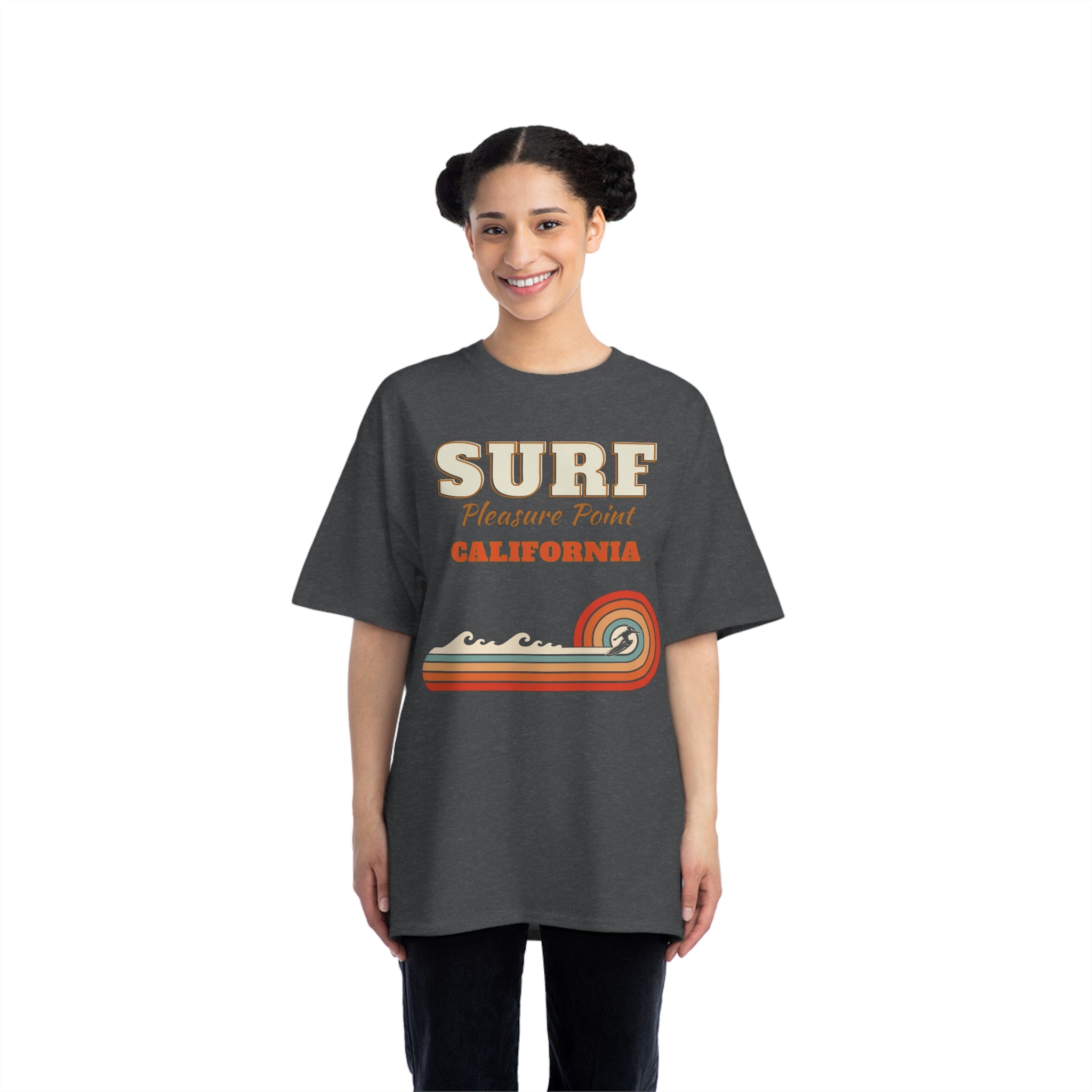 Surf Pleasure Point Vintage Rainbow Stripe Heavyweight Tee