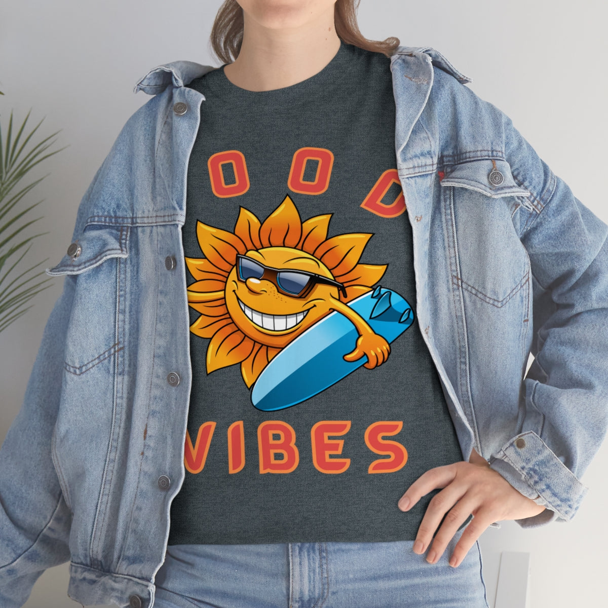 good vibes sunshine surfer heavyweight tee