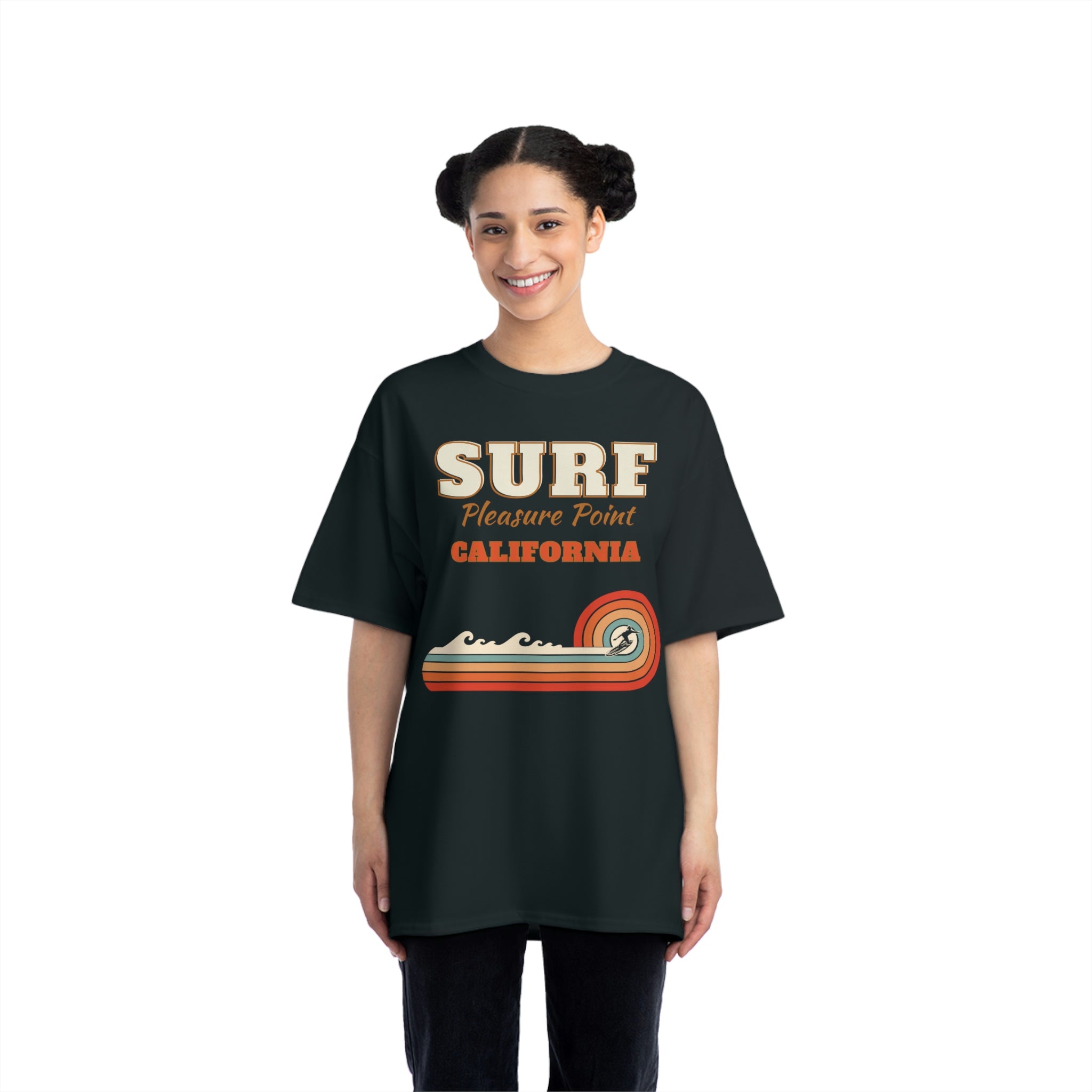 Surf Pleasure Point Vintage Rainbow Stripe Heavyweight Tee