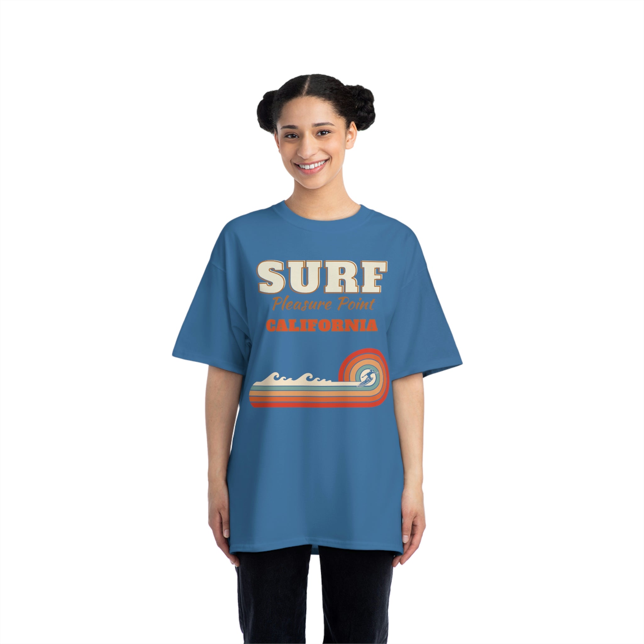 Surf Pleasure Point Vintage Rainbow Stripe Heavyweight Tee