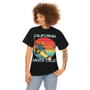 skate santa cruz skeleton beanie heavyweight tee