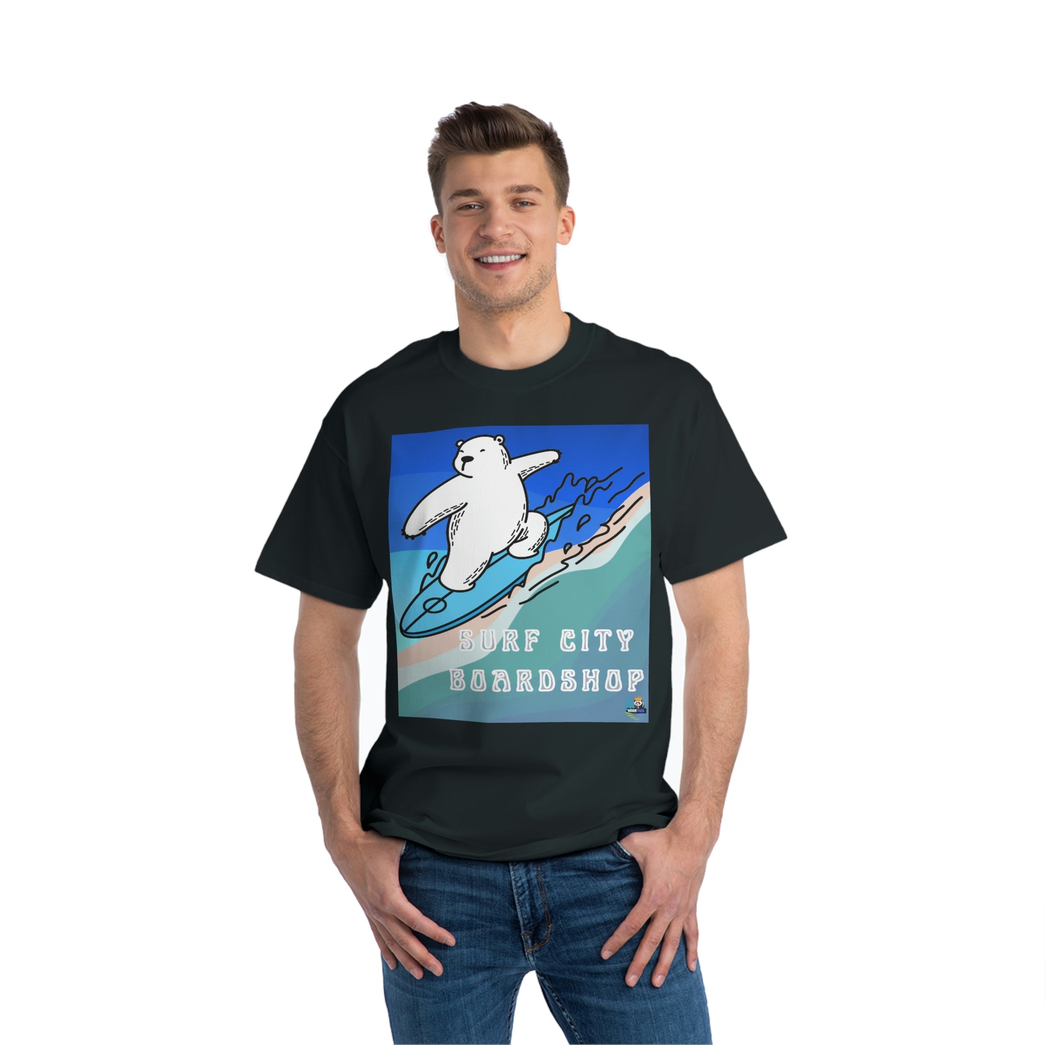 Surf City Boardshop Polar Bear Mascot Heavyweight Tee