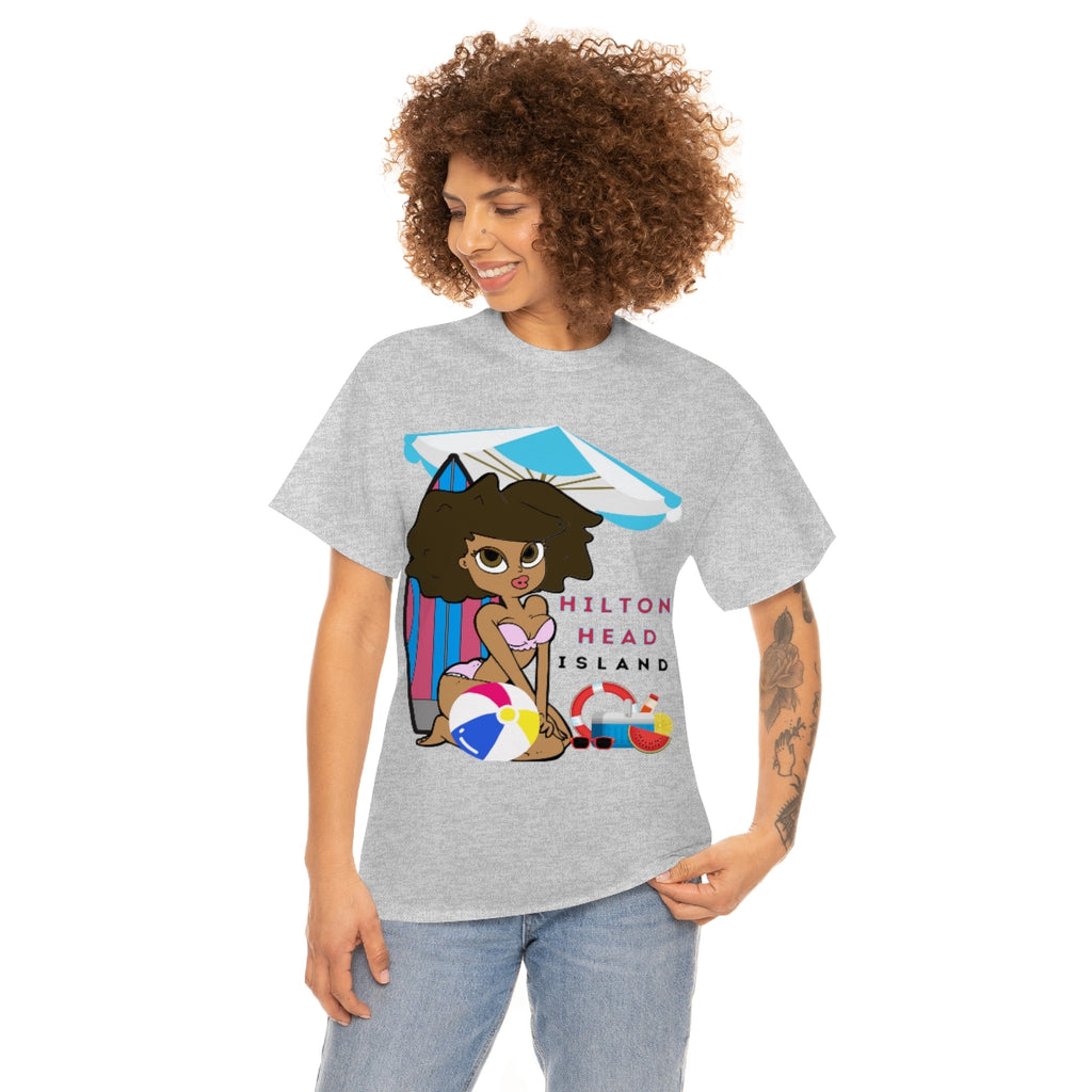 hilton head island surfer girl heavyweight tee