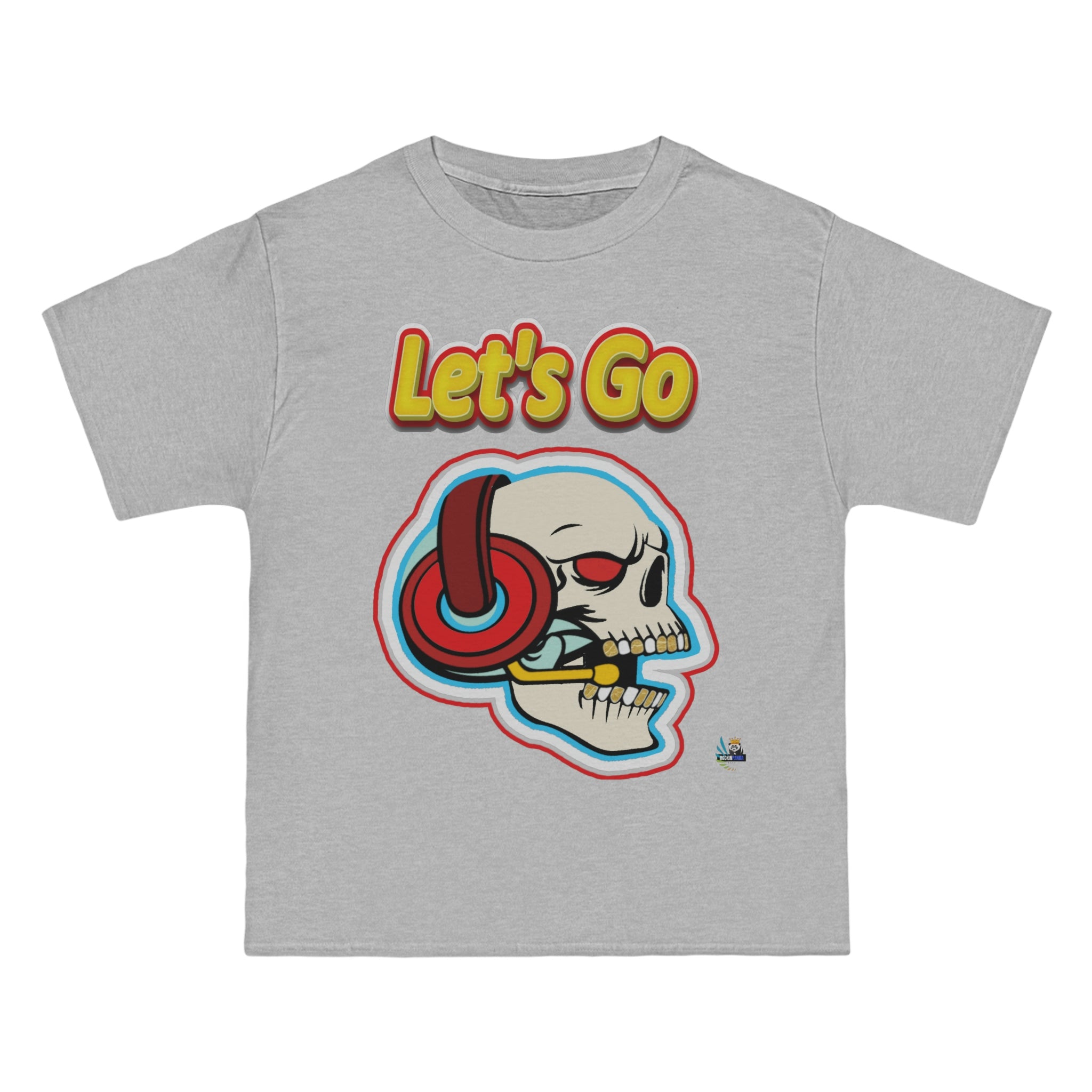 Let's Go Skull Gamer Skull Heavyweight Unisex Gaming Tee