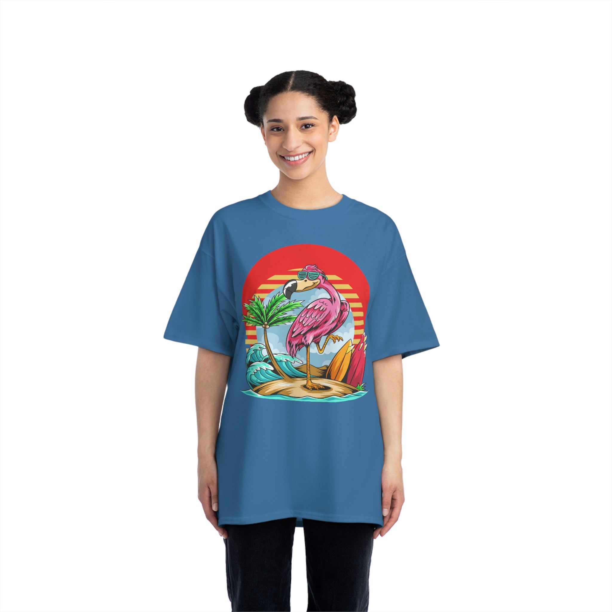 La Vida Flamingo Surfing Heavyweight Tee