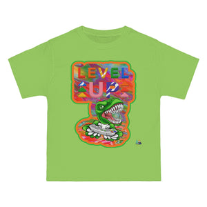 Level Up Dino Gamer Heavyweight Unisex Gaming Tee