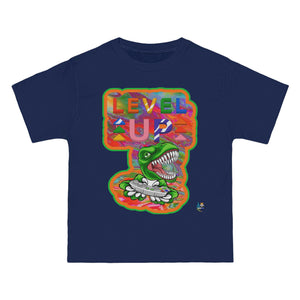 Level Up Dino Gamer Heavyweight Unisex Gaming Tee