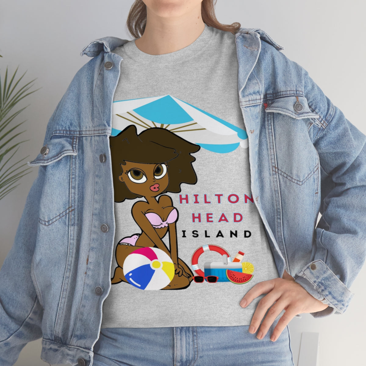 hilton head island surfer girl heavyweight tee