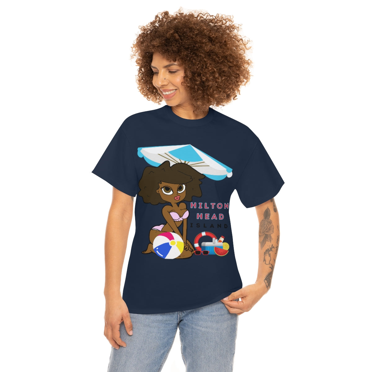 hilton head island surfer girl heavyweight tee