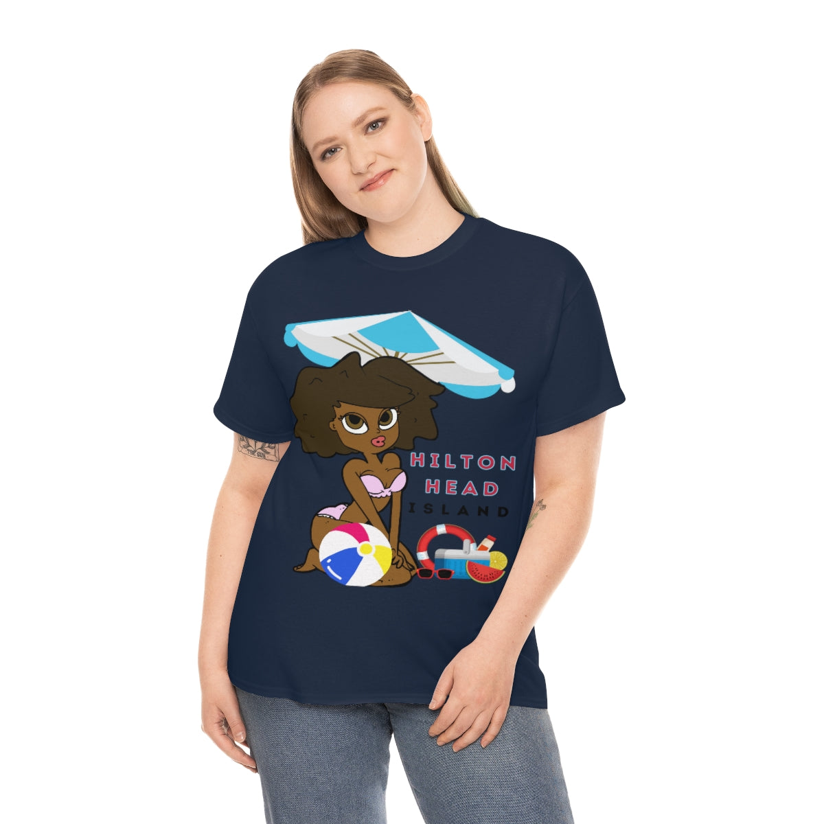 hilton head island surfer girl heavyweight tee