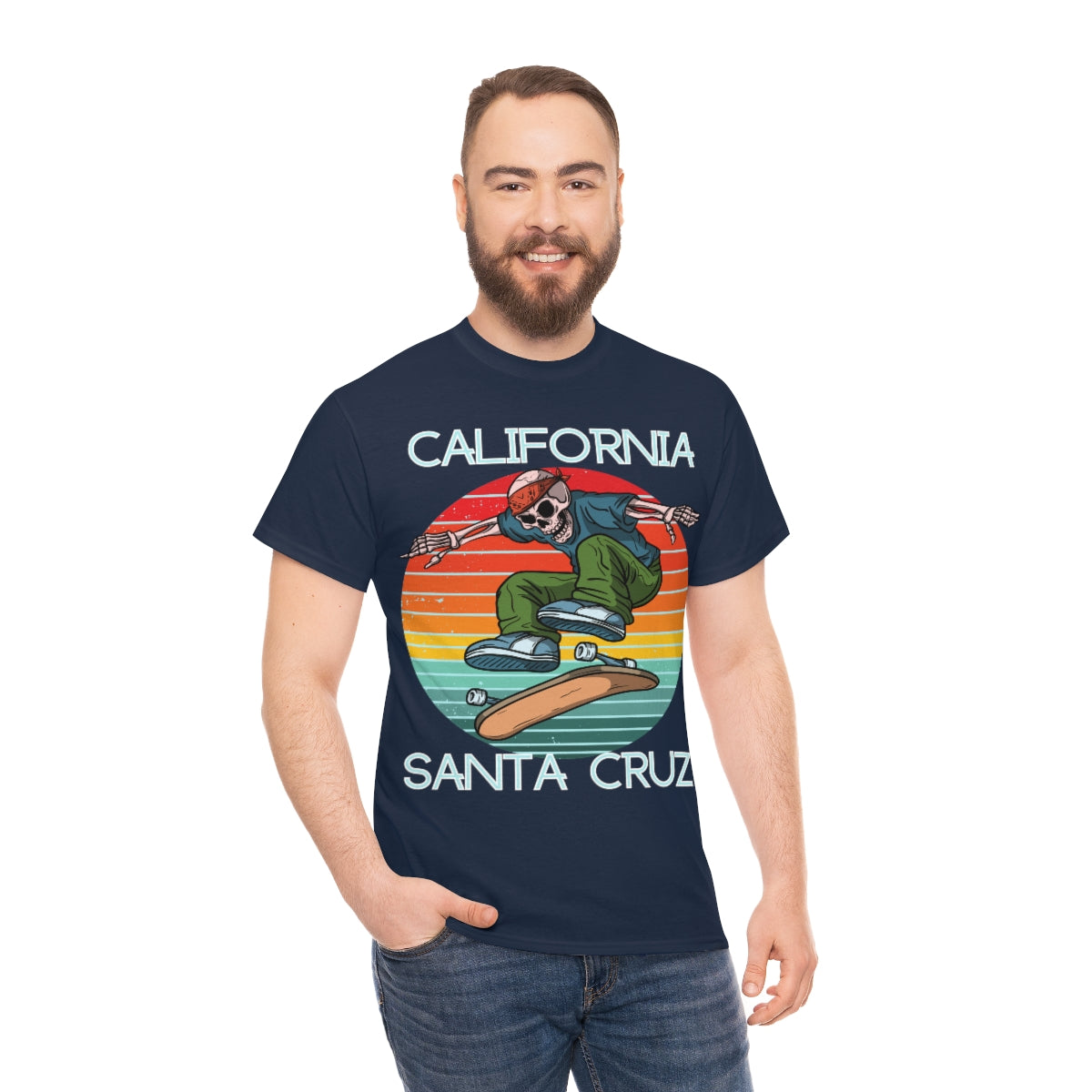 skate santa cruz skeleton bandana heavyweight tee