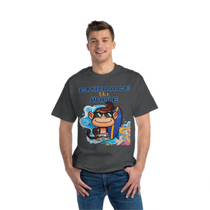 Embrace the Wave Monkey Surfer Heavyweight Tee