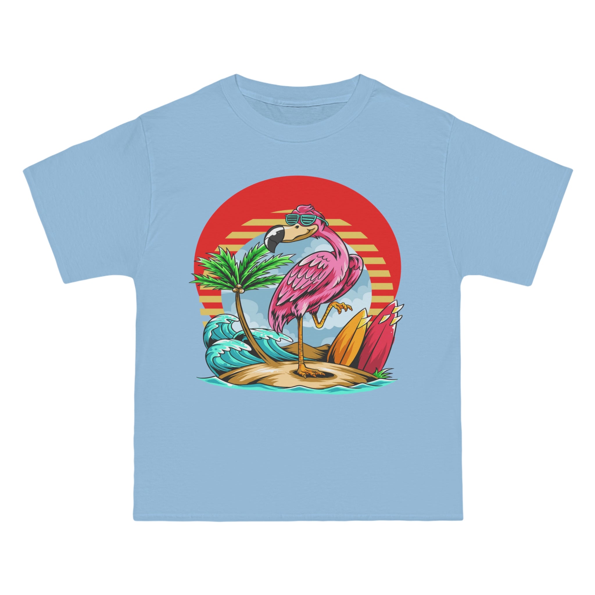 La Vida Flamingo Surfing Heavyweight Tee