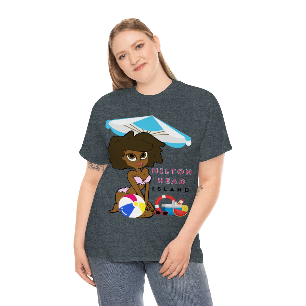 hilton head island surfer girl heavyweight tee