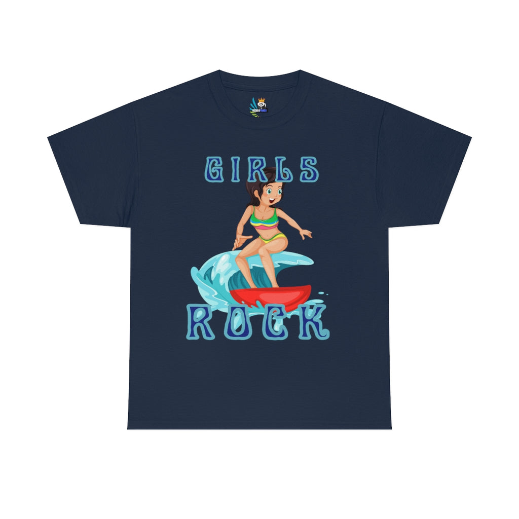 surf girls rock heavyweight tee