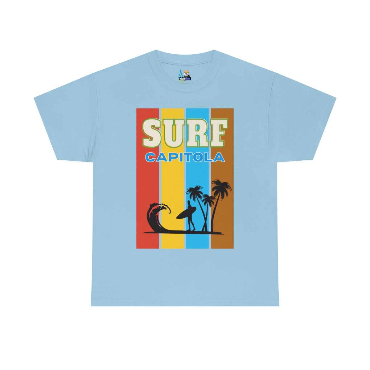 surf capitola rainbow stripe heavyweight tee