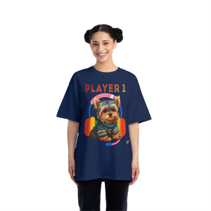 Player 1 Yorkie Heavyweight Unisex Gaming Tee