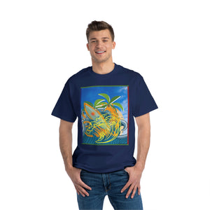 Surfing Interpretive Art Design Skyline Edition Heavyweight Tee