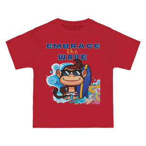 Embrace the Wave Monkey Surfer Heavyweight Tee